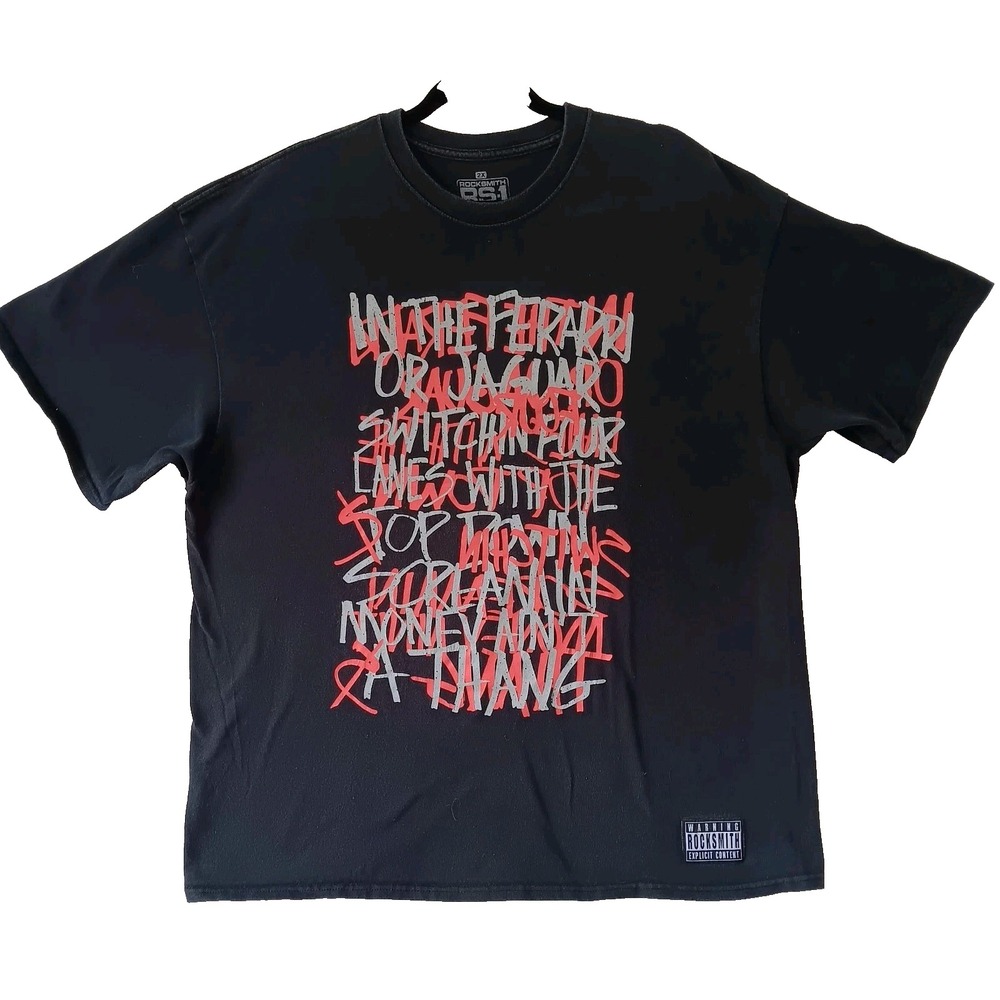 Rocksmith Tokyo 2XL Shirt Me Black Graphic Tee‎ Hip Hop Lyric Streetwear
